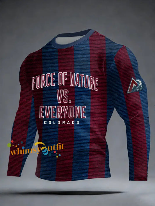 Men’s Ice Hockey Print Casual long sleeve round neck T-shirt As picture / S