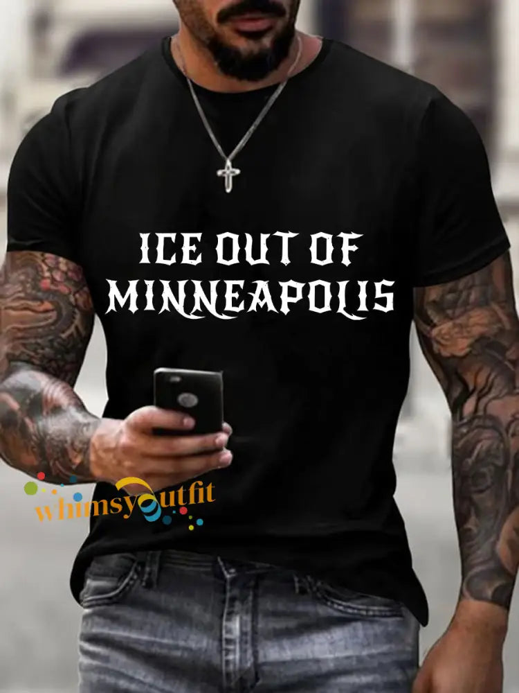 Men’s ICE Out Of Minneapolis Print T-Shirt Black / S
