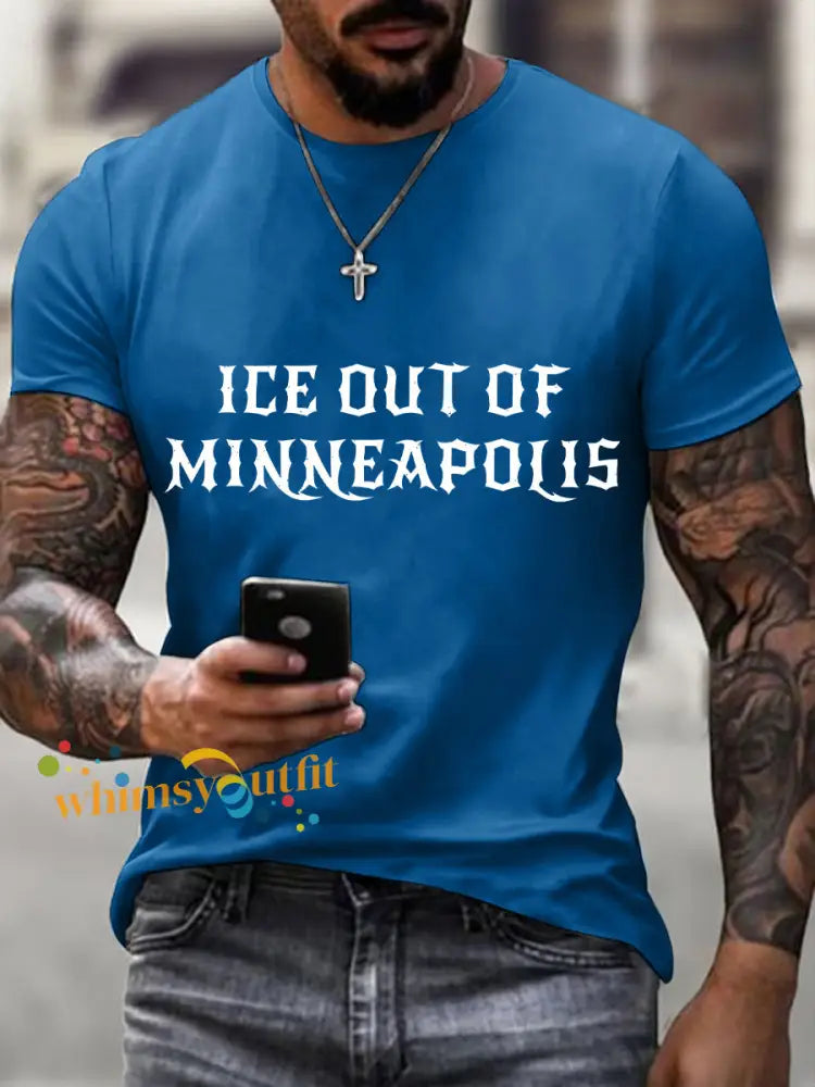 Men’s ICE Out Of Minneapolis Print T-Shirt Blue / S