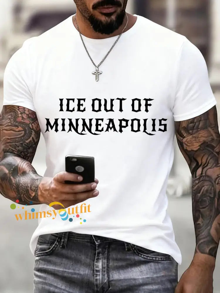 Men’s ICE Out Of Minneapolis Print T-Shirt White / S