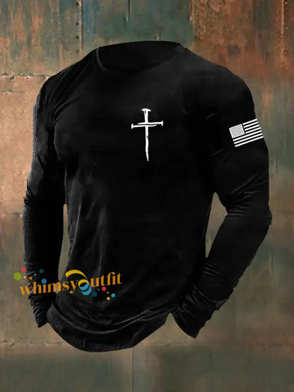 Men’s Jesus The Way The Truth The Life John 14:6 Christian Cross Long Sleeve T-shirt