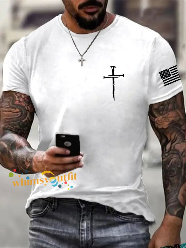 Men’s Jesus The Way The Truth The Life John 14:6 Christian Cross Short Sleeve T-shirt