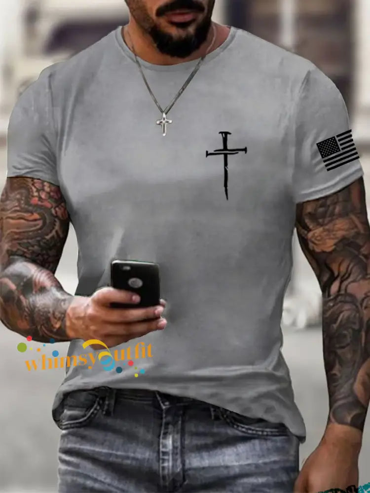 Men’s Jesus The Way The Truth The Life John 14:6 Christian Cross Short Sleeve T-shirt