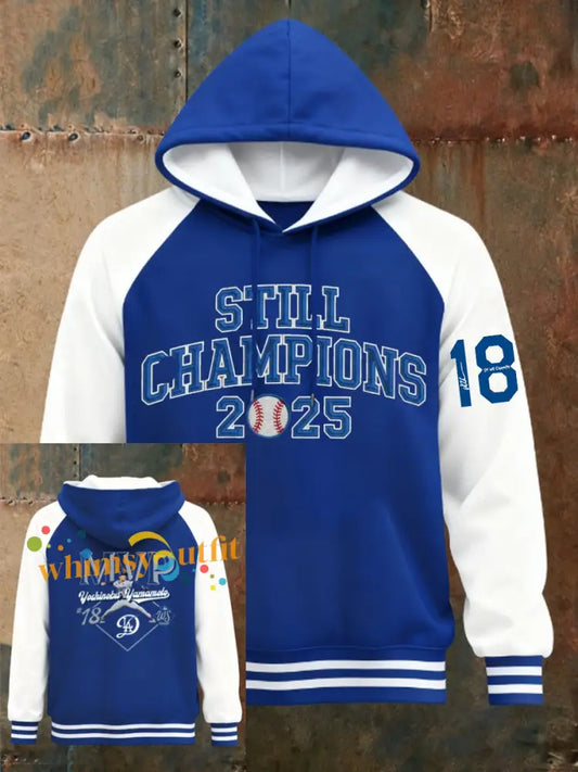 Men’s Los Angeles Dodgers Yohji Yamamoto MVP World Series Champion 2025 Reversible Baseball Hoodie Blue / S