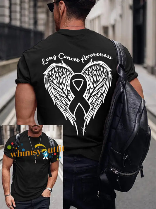 Men’s Lung Cancer Awareness T shirts Black / S