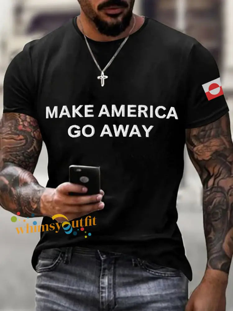 Men’s Make American Go Away Embroidered T-Shirt Black / S