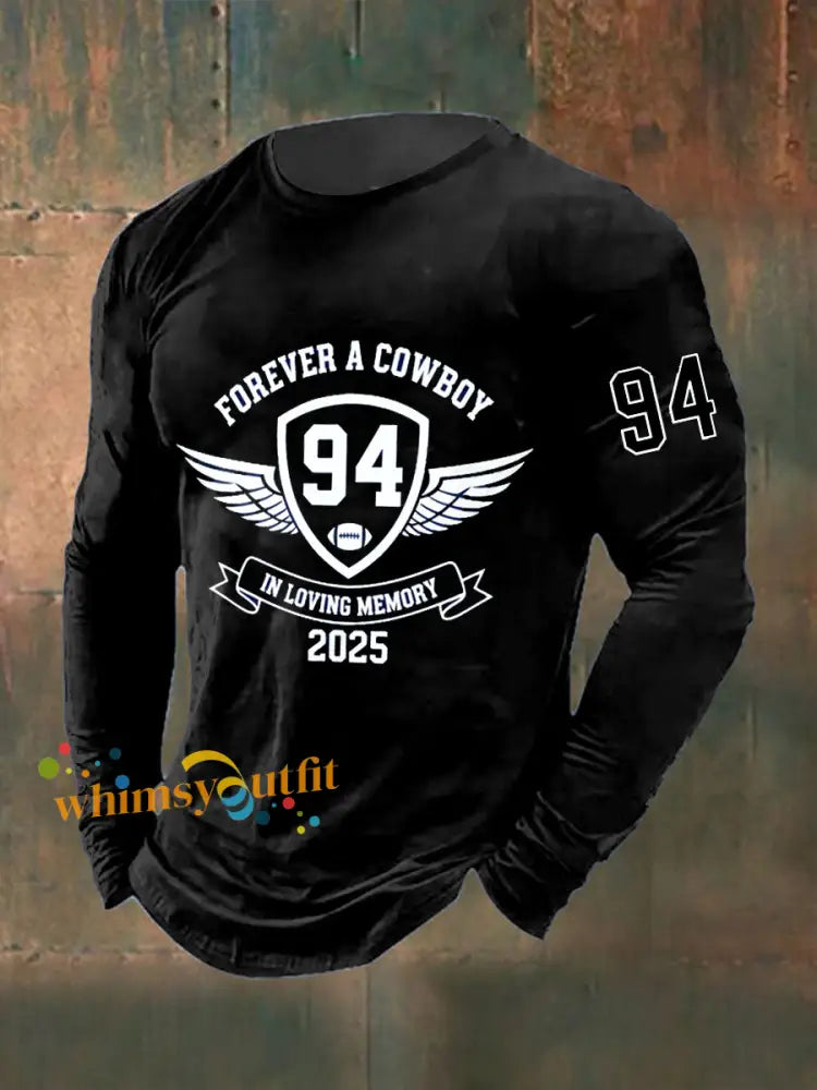 Men’s Marshawn Kneeland Printed Long Sleeved Round Neck T-shirt Black / S