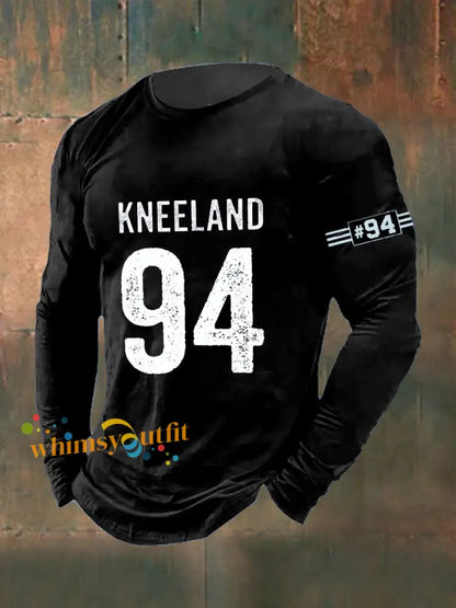 Men’s Marshawn Kneeland Printed Long Sleeved Round Neck T-shirt Black / S