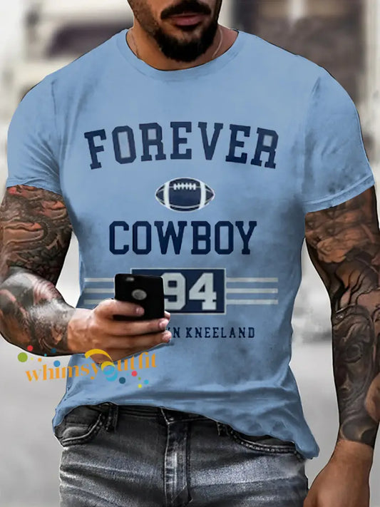 Men’s Marshawn Kneeland Printed Vintage Fashion Loose Short Sleeve T-Shirt Blue / S