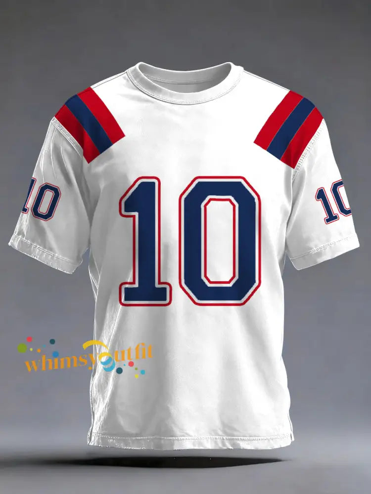 Men’s Maye 10 Patriots Football Gameday Print Football Fans Gift Casual Tee White / S