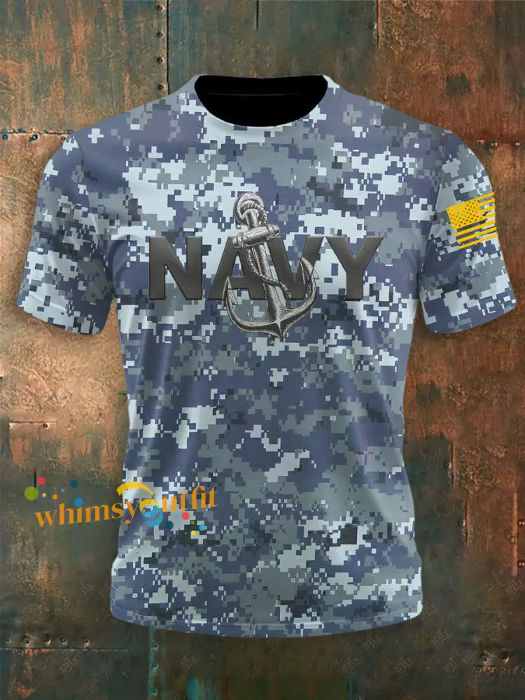 Men’s Navy 250th Anniversary Crew Neck T-shirt As picture / S