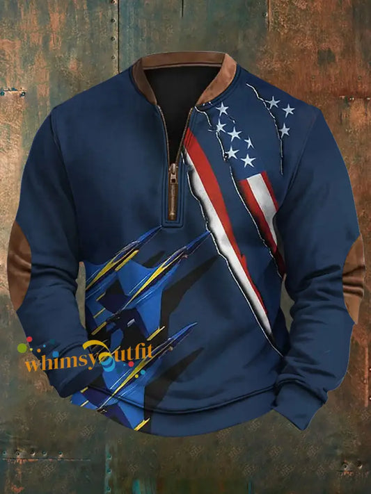 Men’s Navy 250th Anniversary Printed Casual Sweatshirt Navy Blue / S