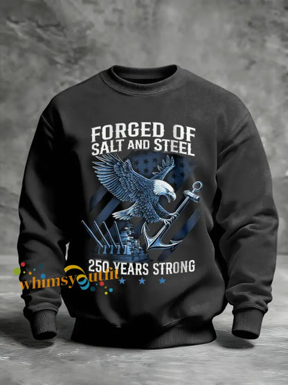 Men’s Navy 250th Anniversary Printed Crew Neck Sweatshirt Dark Gray / S