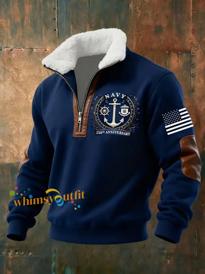 Men’s Navy 250th Anniversary Printed Hoodie Navy Blue / S