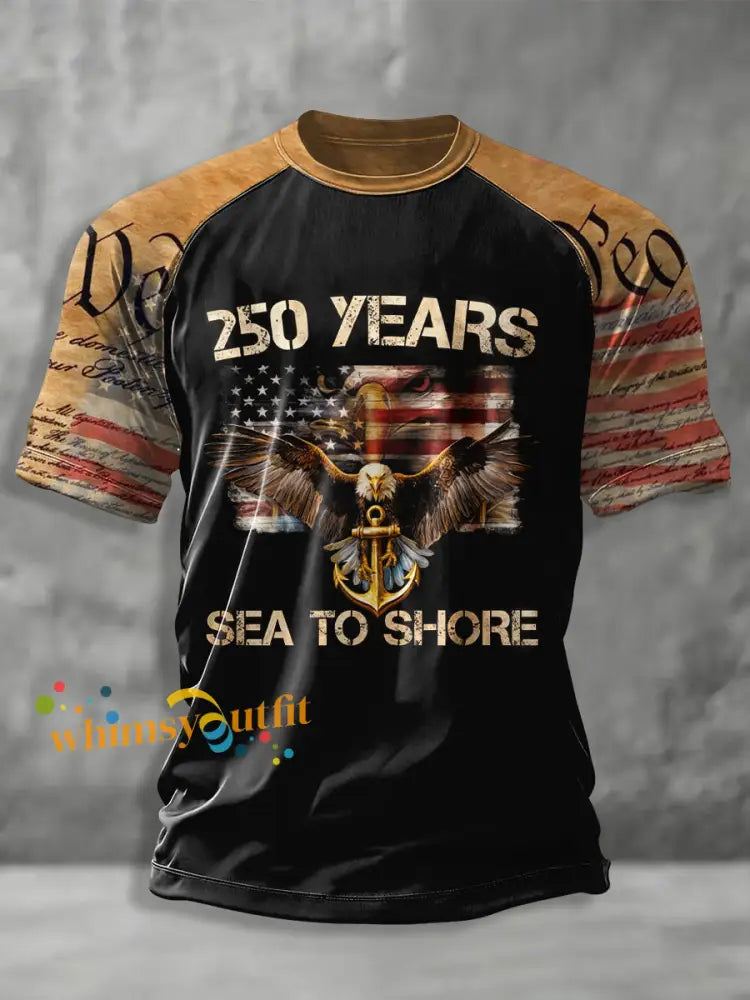 Men’s Navy 250th Anniversary Printed short sleeve t-shirt Black / S