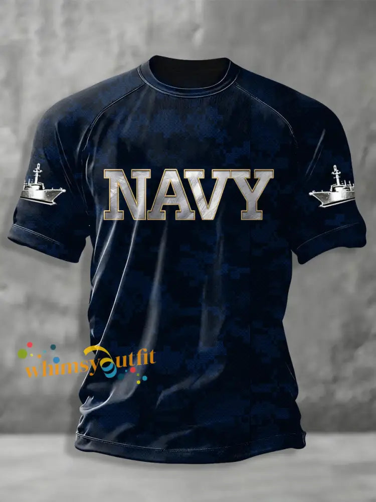 Men’s Navy 250th Anniversary Printed short sleeve t-shirt Navy Blue / S