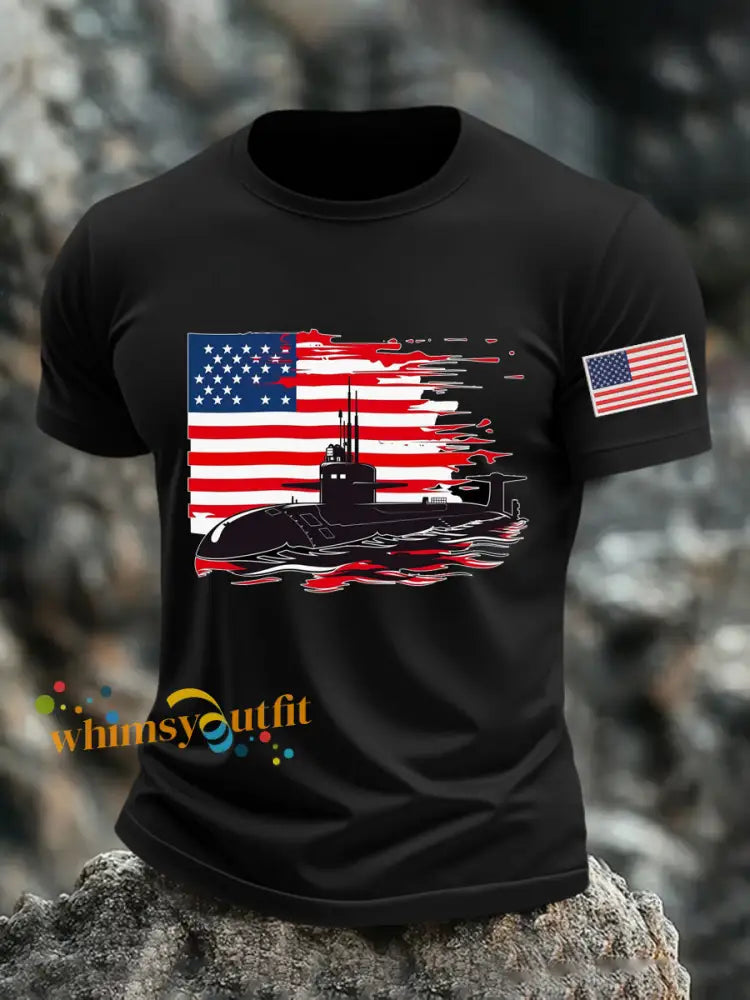 Men’s Navy 250th Anniversary Printed T-shirt Black / S