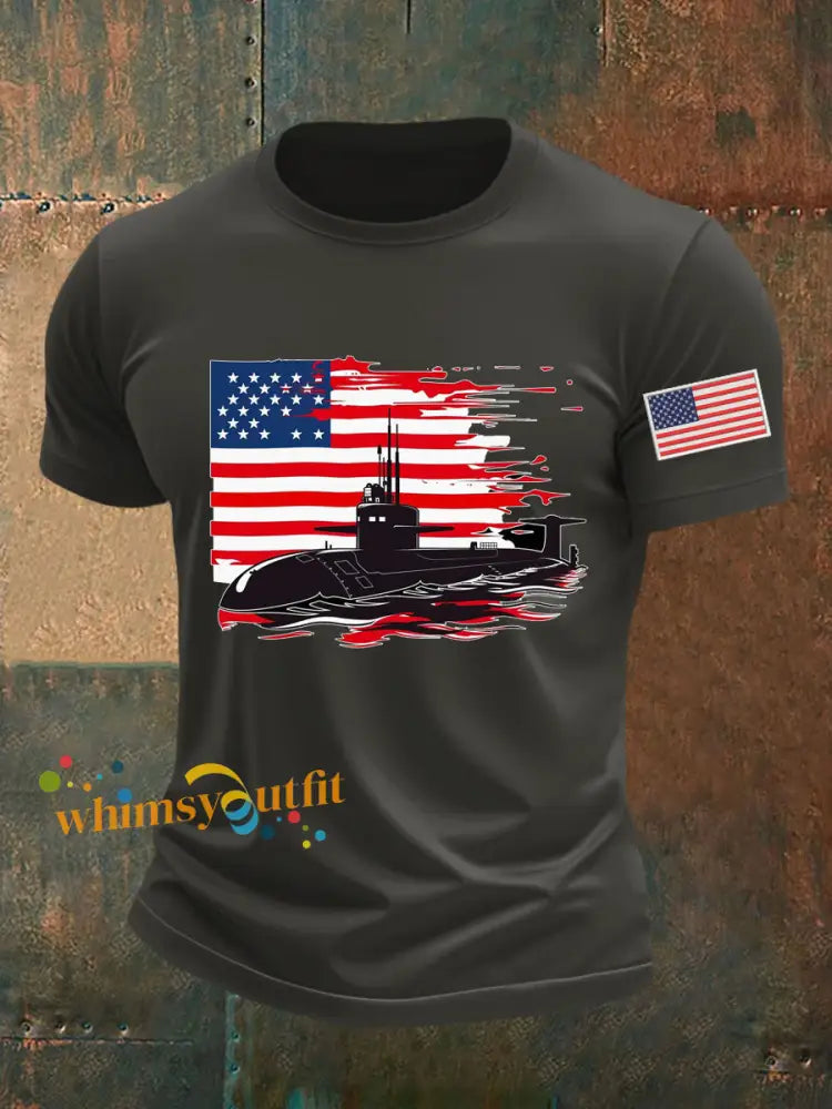 Men’s Navy 250th Anniversary Printed T-shirt Dark Gray / S