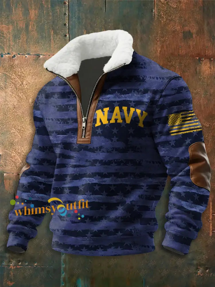 Men’s Navy 250th Anniversary Printed zip-up hoodie As picture / S