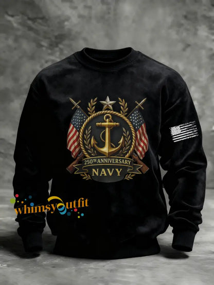 Men’s Navy Printed Sweatshirt Black / S