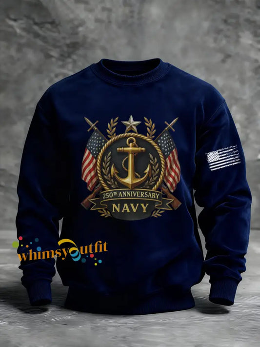 Men’s Navy Printed Sweatshirt Navy Blue / S