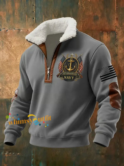 Men’s Navy Printed Sweatshirt Gray / S