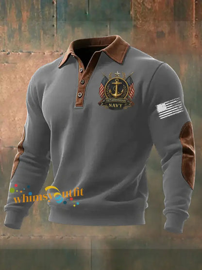 Men’s Navy Printed Sweatshirt Gray / S