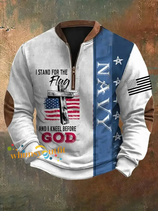 Men’s NAVY Printed Sweatshirt White / S