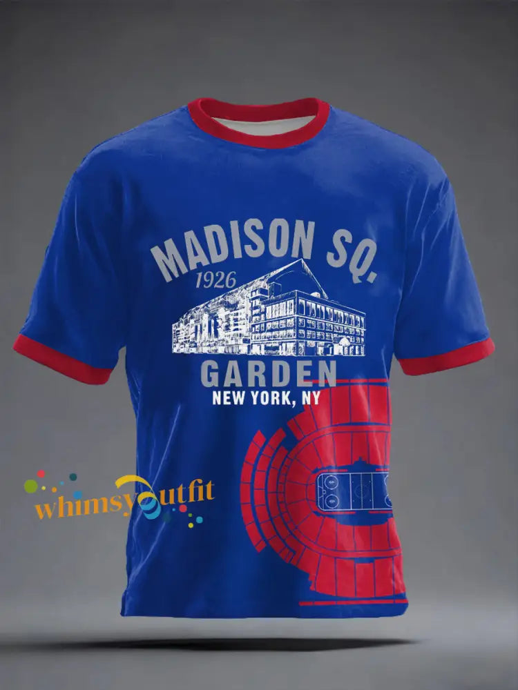 Men’s New York Ice Hockey Print short sleeves t-shirt As picture / S