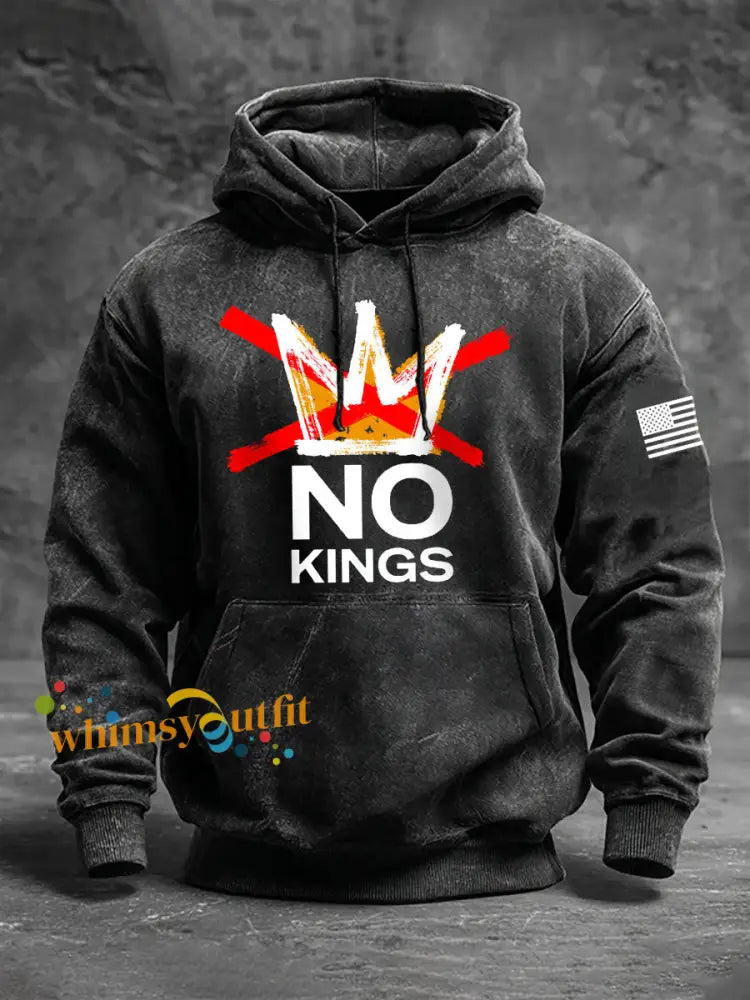 Men’s No Kings Hoodies Dark Gray / S