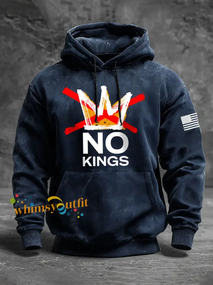 Men’s No Kings Hoodies Navy Blue / S
