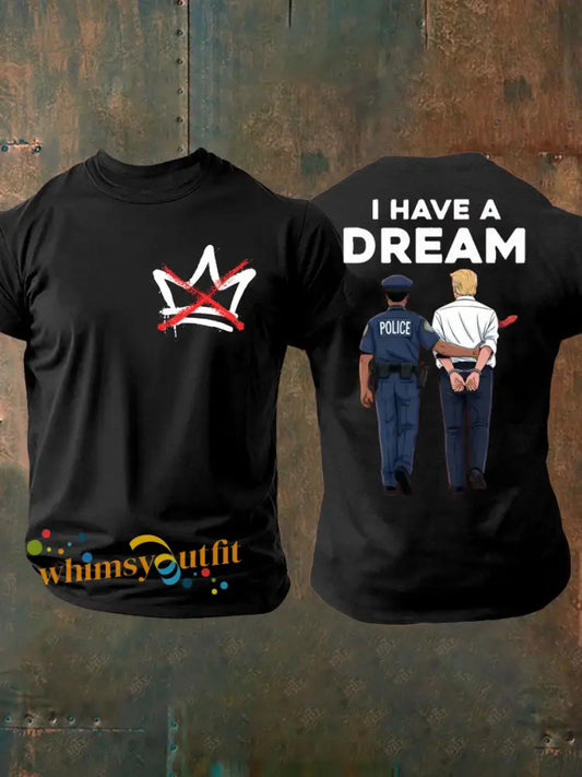 Men’s No Kings imitation cotton short-sleeved T-shirt Black / S