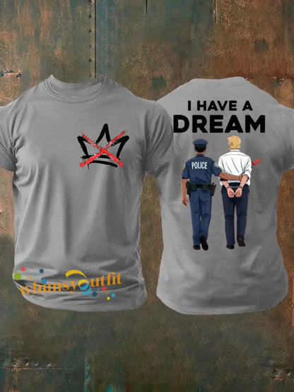 Men’s No Kings imitation cotton short-sleeved T-shirt Light Gray / S