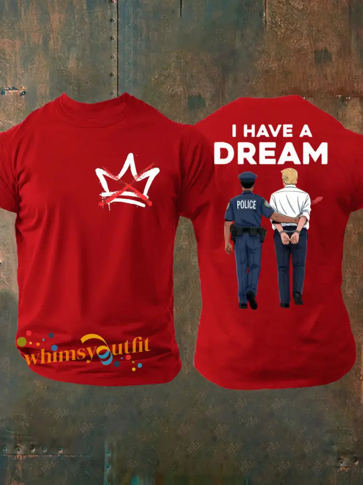 Men’s No Kings imitation cotton short-sleeved T-shirt Pure Red / S