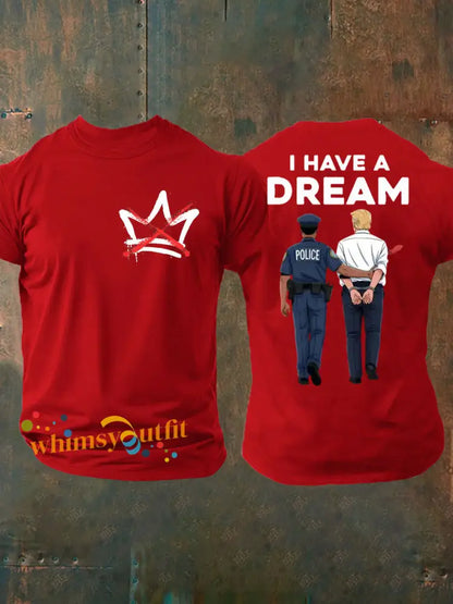 Men’s No Kings imitation cotton short-sleeved T-shirt Pure Red / S