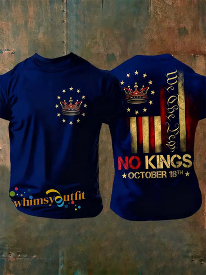 Men’s No Kings in America short sleeves t-shirt Navy Blue / S
