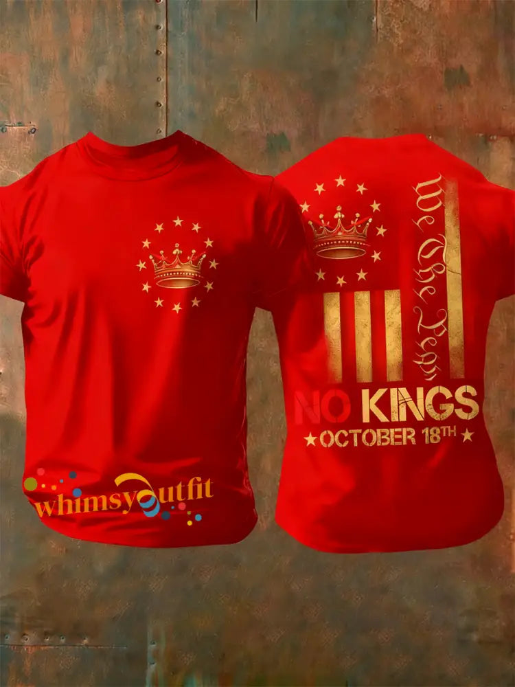 Men’s No Kings in America short sleeves t-shirt Red / S