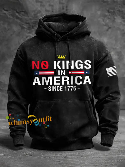Men’s ’No Kings in America Since 1776’ Hoodies Black / S