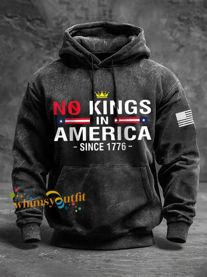 Men’s ’No Kings in America Since 1776’ Hoodies Dark Gray / S