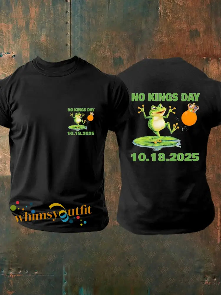 Men’s No Kings Portland Frog Protest 10.18.2025 T-shirt Black / S