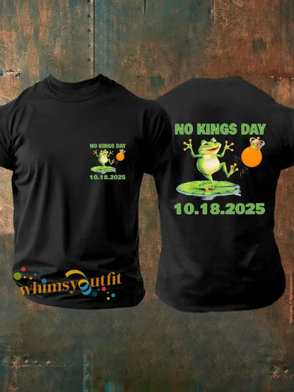 Men’s No Kings Portland Frog Protest 10.18.2025 T-shirt Black / S