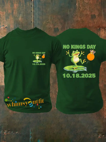 Men’s No Kings Portland Frog Protest 10.18.2025 T-shirt Dark Green / S
