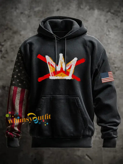 Men’s No Kings Printed Casual Hoodie Black / S