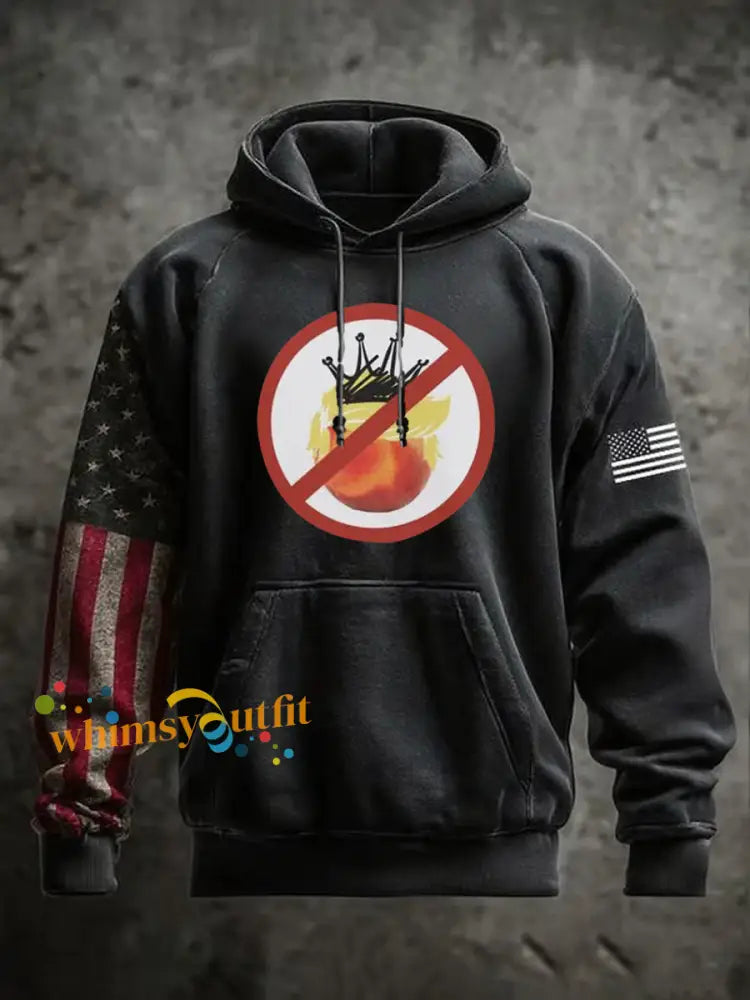 Men’s No Kings Printed Hoodie Black / S