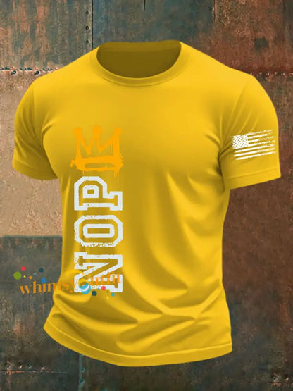 Men’s No Kings Protest Sign Nope T-shirt Yellow / S