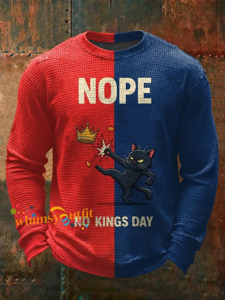 Men’s No Kings Waffle Long Sleeve T-Shirt As picture / S