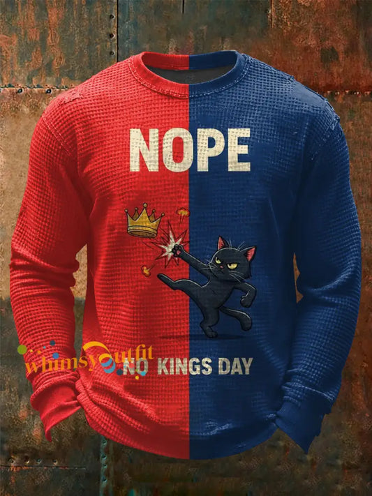 Men’s No Kings Waffle Long Sleeve T-Shirt As picture / S