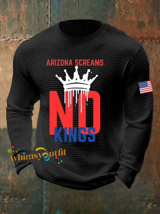 Men’s No Kings Waffle Top Black / S