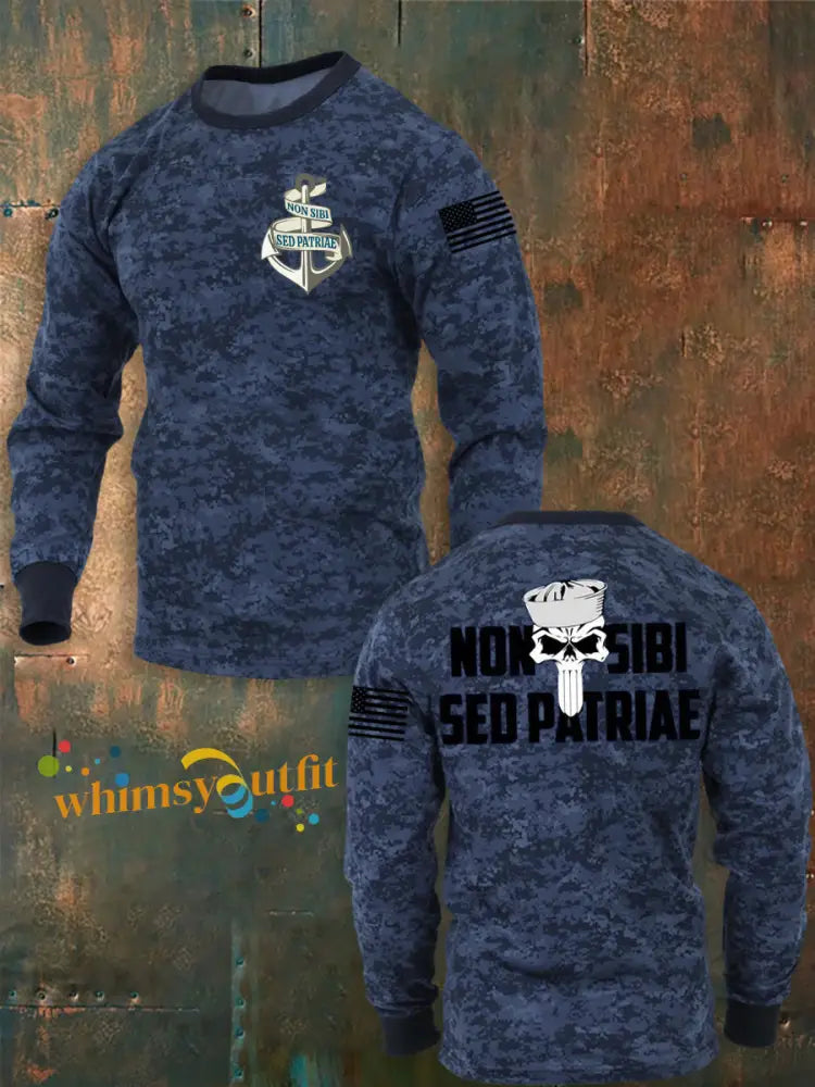 Men’s Non Sibi Sed Patriae Navy 250th Anniversary Crew Neck Sweatshirt As picture / S