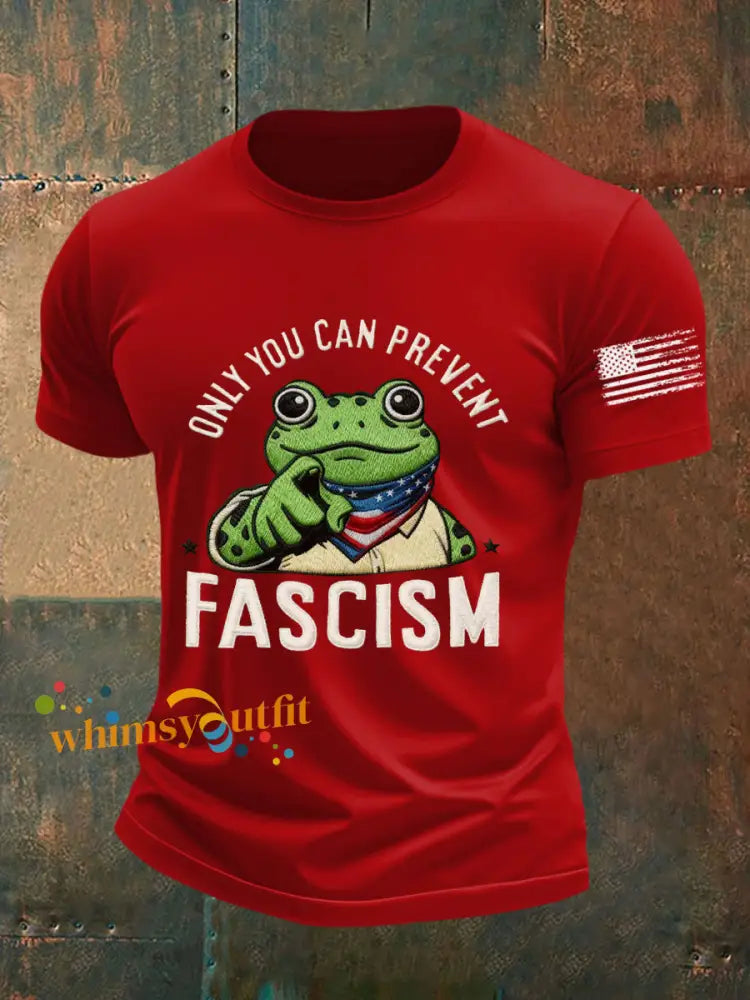 Men’s Only You Can Prevent Fascism Printed T-shirt Pure Red / S